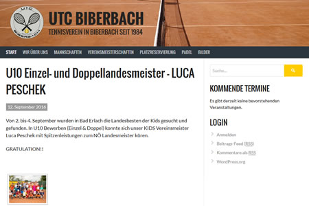 Website UTC-Biberbach