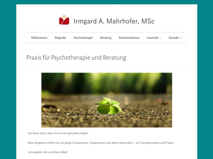 die Website www.psychotherapie-mahrhofer.at wurde mit Wordpress realisiert